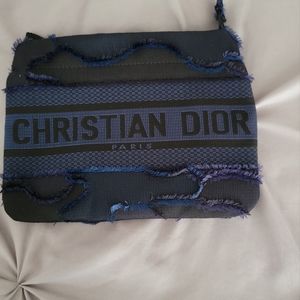 Christian Dior double zip pouch camouflage canvas small